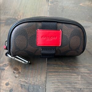 Coach Signature Brown and Black Golf Ball Holder NWT